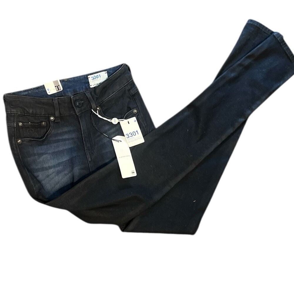 Gstar Raw 3301 Glaze Super-stretch DK Aged Skinny Woman’s  Sz W 24 / L 32 Street
